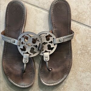 Tory Burch Metallic and Brown Sandals